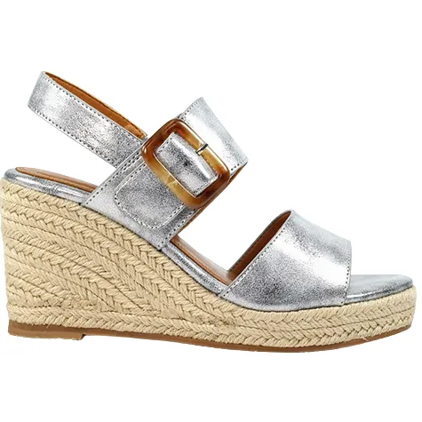 Lunar Sandals<Ladies Wedge Sandals - Rochester - Silver/Grey