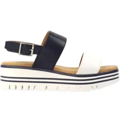Lunar Sandals<Ladies Wedge Sandals - Missy - Navy/White