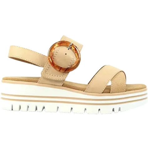 Lunar Sandals<Ladies Wedge Sandals - Elise - Beige