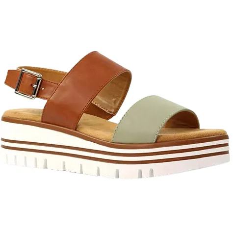 Lunar Sandals<Ladies Wedge Sandals - Missy - Tan/Beige