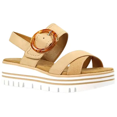 Lunar Sandals<Ladies Wedge Sandals - Elise - Beige