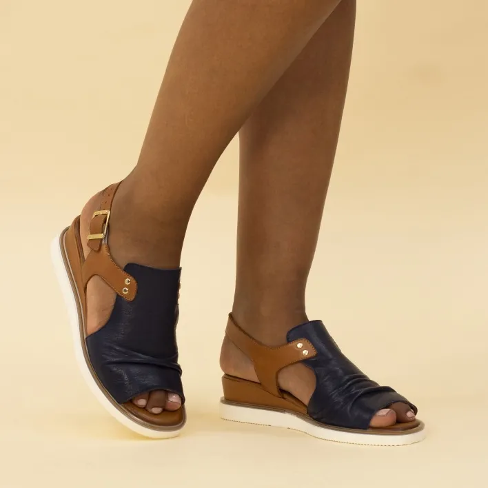 Lunar Sandals<Ladies Wedge Sandals - Steffi - Navy