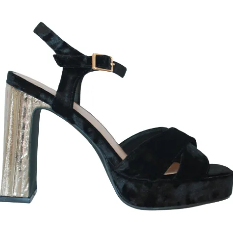 Menbur Heels<Platform Block Heel Sandals - 23475 - Black