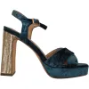 Menbur Heels<Platform Block Heel Sandals - 23475 - Blue