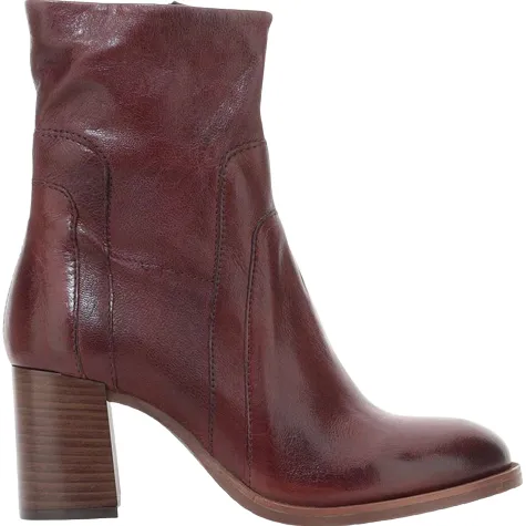 Mjus Boots<Block Heeled Ankle Boots - P26206 - Burgundy