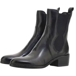 Mjus Boots<Block Heeled Chelsea Boots - L48205 - Black