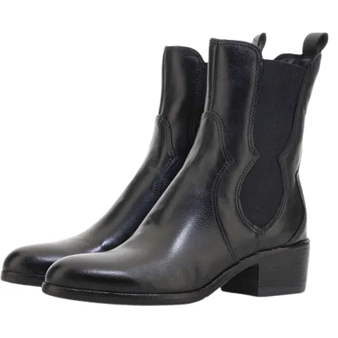 Mjus Boots<Block Heeled Chelsea Boots - L48205 - Black