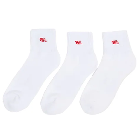 New Balance Socks<Patch Logo Ankle Socks - 3 pack - White