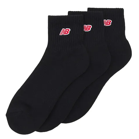 New Balance Socks<Patch Logo Ankle Socks - 3 pack - Black