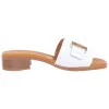 Oh My Sandals Sandals<Oh! My Sandals Ladies Block Heeled Mules - 5605 - White