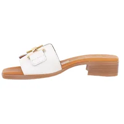 Oh My Sandals Sandals<Oh! My Sandals Ladies Block Heeled Mules - 5605 - White