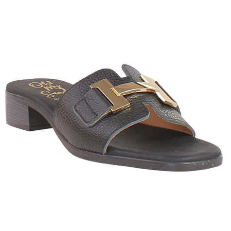 Oh My Sandals Sandals<Oh! My Sandals Ladies Block Heeled Mules - 5605 - Black