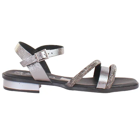 Oh My Sandals Sandals<Oh! My Sandals Ladies Flat Sandals - 5591 - Black/Silver