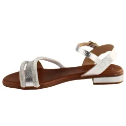 Oh My Sandals Sandals<Oh! My Sandals Ladies Flat Sandals - 5335 - Silver Metallic