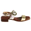 Oh My Sandals Sandals<Oh! My Sandals Ladies Low Block Heeled Sandals - 5346 - Metallic