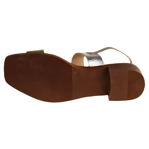Oh My Sandals Sandals<Oh! My Sandals Ladies Low Block Heeled Sandals - 5346 - Metallic