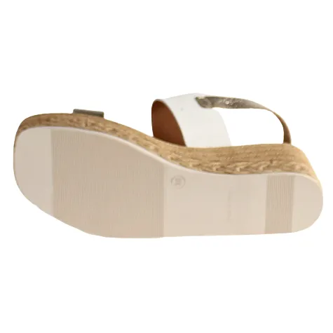 Oh My Sandals Sandals<Oh! My Sandals Ladies Wedge Sandals - 5455 - White/ Metallic