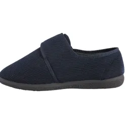 Padders Mens Larger Sizes | Mens Wide Fitting<Extra Wide Fit Velcro Slippers - Oliver - Navy