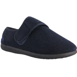 Padders Mens Larger Sizes | Mens Wide Fitting<Extra Wide Fit Velcro Slippers - Oliver - Navy