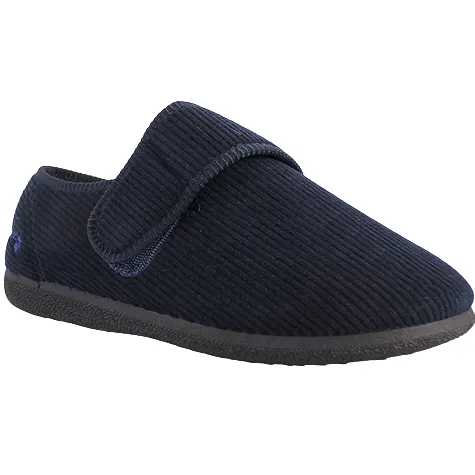 Padders Mens Larger Sizes | Mens Wide Fitting<Extra Wide Fit Velcro Slippers - Oliver - Navy
