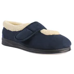 Padders Ladies Larger Sizes | Ladies Wide Fitting<Ladies Extra Wide Fit Slippers - Trixie - Navy