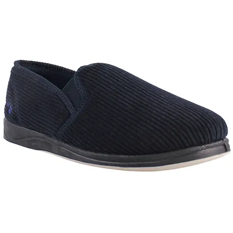 Padders Mens Larger Sizes | Slippers<Men's Slip On Slippers - Albert - Navy