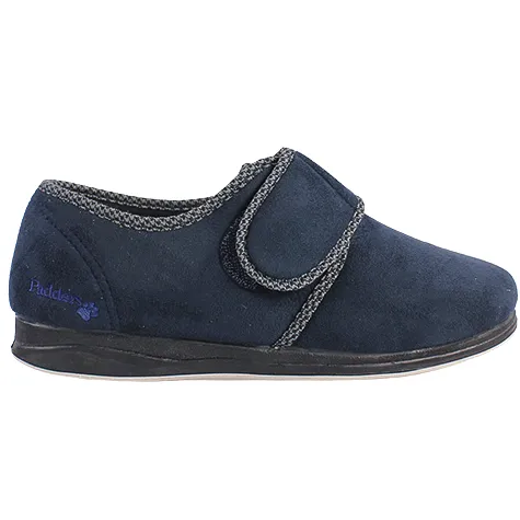 Padders Mens Larger Sizes | Mens Wide Fitting<Men's Wide Fit Velcro Slippers - Harry - Navy