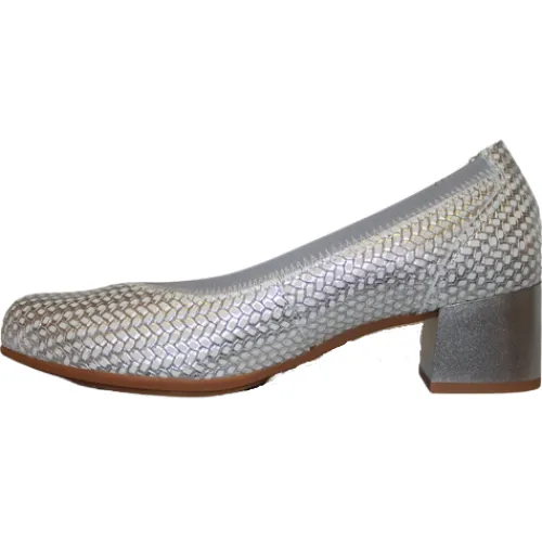 Pitillos Heels<Block Heeled Pumps - 5090 - Silver