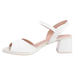 Pitillos Heels<Ladies Block Heeled Sandals - 10537 - Ice White