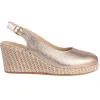 Pitillos Shoes<Ladies Sling-Back Wedge Sandals - 10635 - Gold