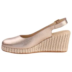 Pitillos Shoes<Ladies Sling-Back Wedge Sandals - 10635 - Gold