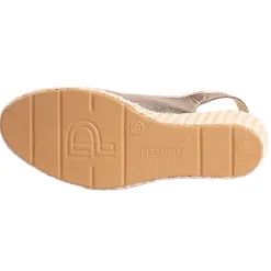 Pitillos Shoes<Ladies Sling-Back Wedge Sandals - 10635 - Gold