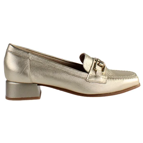 Pitillos Heels<Ladies Block Heeled Loafers - 5771 - Gold