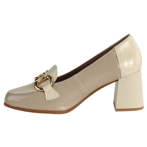 Pitillos Heels<Ladies Block Heeled Loafers - 5794 - Stone