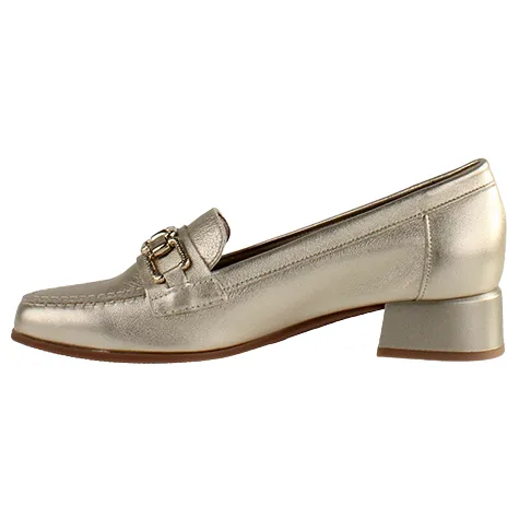 Pitillos Heels<Ladies Block Heeled Loafers - 5771 - Gold