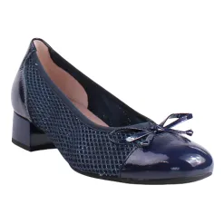Pitillos Heels<Ladies Block Heeled Pumps - 10453 - Navy
