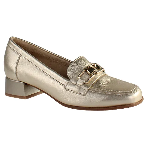 Pitillos Heels<Ladies Block Heeled Loafers - 5771 - Gold