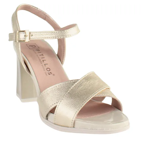 Pitillos Heels<Ladies Block Heeled Sandals - 5700 - Gold