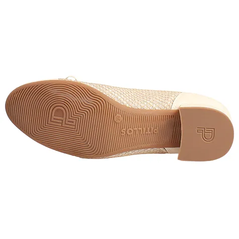Pitillos Heels<Ladies Block Heeled Pumps - 10453 - Cream