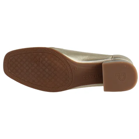 Pitillos Heels<Ladies Block Heeled Loafers - 5771 - Gold