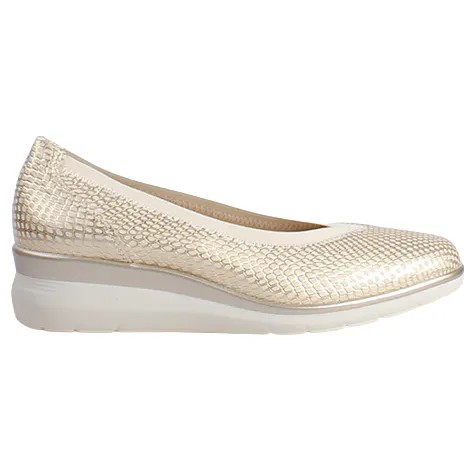 Pitillos Shoes<Ladies Low Wedge Pumps - 10373 - Gold