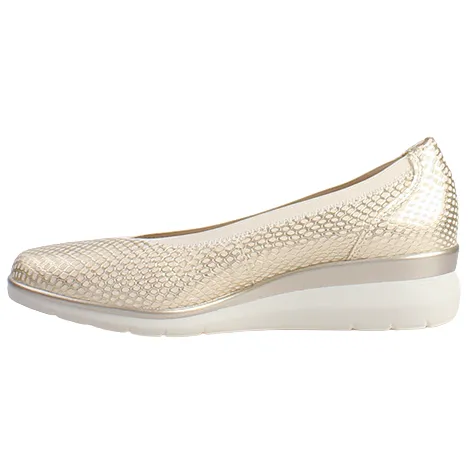 Pitillos Shoes<Ladies Low Wedge Pumps - 10373 - Gold