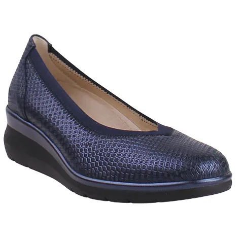 Pitillos Shoes<Ladies Low Wedge Pumps - 10373 - Navy