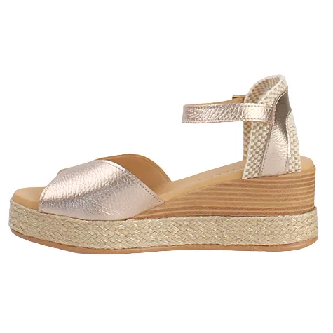 Pitillos Sandals<Ladies Peep Toe Wedge Sandals - 10592 - Gold