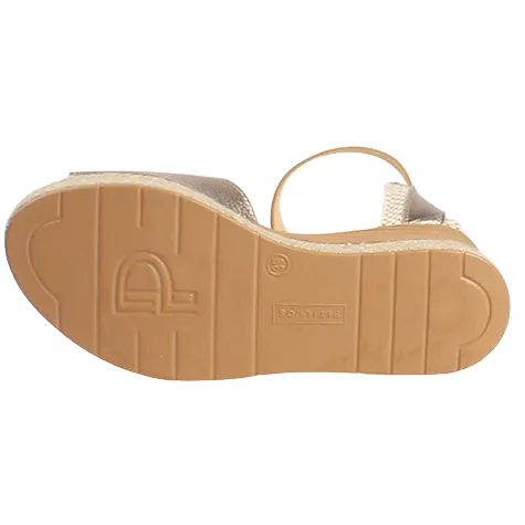 Pitillos Sandals<Ladies Peep Toe Wedge Sandals - 10592 - Gold