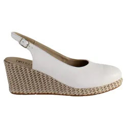 Pitillos Sandals<Ladies Slingback Wedge Shoes - 5578 - White