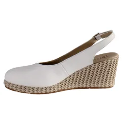 Pitillos Sandals<Ladies Slingback Wedge Shoes - 5578 - White
