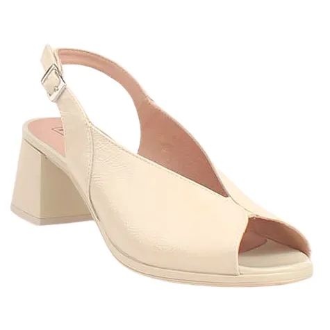 Pitillos Heels<Ladies SlingBack Block Heels - 10536 - Cream
