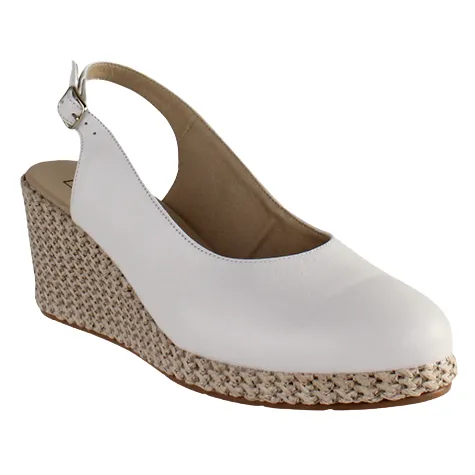 Pitillos Sandals<Ladies Slingback Wedge Shoes - 5578 - White