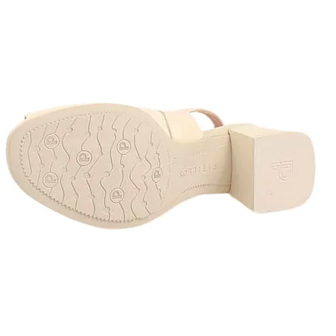 Pitillos Heels<Ladies SlingBack Block Heels - 10536 - Cream